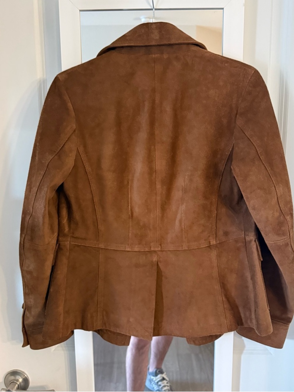 L.L.Bean Brown Suede Leather Jacket Women’s XS Button Front Western Utility Coat - Picture 5 of 5